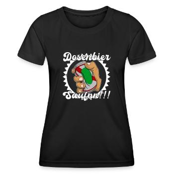 Bier Trinker Saufen Bierdosen Dosenbier Trinker - Frauen Funktions-T-Shirt - Schwarz - Vorne - AI Model Female 172 light (172cm)