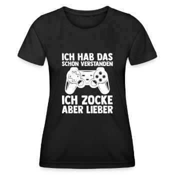 Zocker Zocken Gamer - Frauen Funktions-T-Shirt - Schwarz - Vorne - AI Model Female 172 light (172cm)