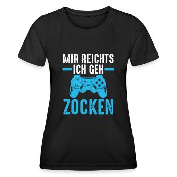 Zocker Zocken Gamer - Frauen Funktions-T-Shirt - Schwarz - Vorne - AI Model Female 172 light (172cm)
