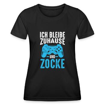 Zocker Zocken Gamer - Frauen Funktions-T-Shirt - Schwarz - Vorne - AI Model Female 172 light (172cm)