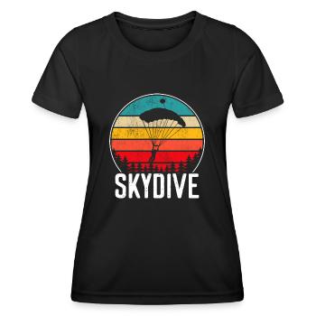 Skydive skydiving - Women's Functional T-Shirt - black - Front - AI Model Female 172 light (172cm)