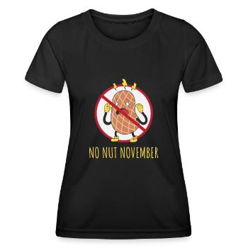 No Nut November - Frauen Funktions-T-Shirt - Schwarz - Vorne - AI Model Female 172 light (172cm)