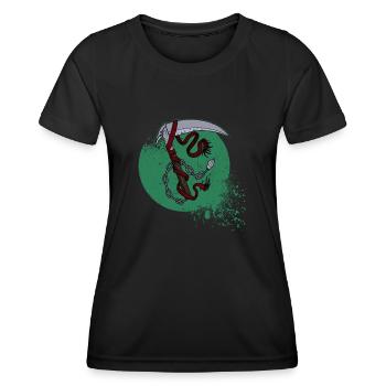 Ninja Waffe Kusarigama Japan Tradition Kettenwaffe - Frauen Funktions-T-Shirt - Schwarz - Vorne - AI Model Female 172 light (172cm)