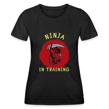 Kusarigama japanische Waffe Kampf Training Spruch - Frauen Funktions-T-Shirt - Schwarz - Vorne - AI Model Female 172 light (172cm)