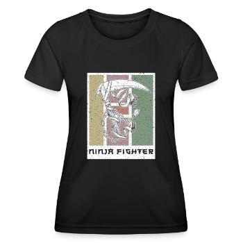 Kettenwaffe Kusarigama Japan Kampfkunst Ninja - Frauen Funktions-T-Shirt - Schwarz - Vorne - AI Model Female 172 light (172cm)