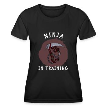 Kusarigama japanische Waffe Kampf Training Spruch - Frauen Funktions-T-Shirt - Schwarz - Vorne - AI Model Female 172 light (172cm)