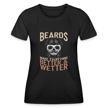 Beard Lover Bearded Man Beards - Women's Functional T-Shirt - black - Front - AI Model Female 172 light (172cm)