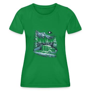 Chauffeur de camion de Noël Semi-remorque de Noël - T-shirt sport Femme - vert - Devant - AI Model Female 172 dark (172cm)