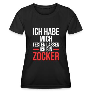 Zocker Zocken Gamer - Frauen Funktions-T-Shirt - Schwarz - Vorne - AI Model Female 172 light (172cm)