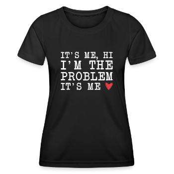 C’est moi, bonjour, c’est le problème, c’est moi - T-shirt sport Femme - noir - Devant - AI Model Female 172 light (172cm)