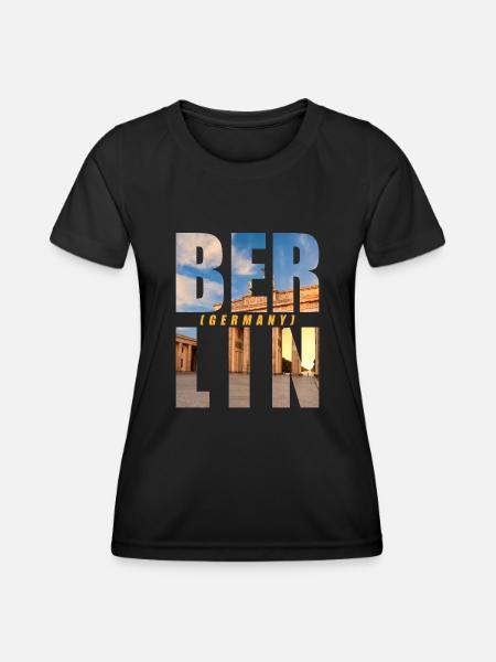 Berlin Deutschland Souvenir - Frauen Funktions-T-Shirt - Schwarz