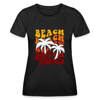 Beach Vibes - Frauen Funktions-T-Shirt - Schwarz - Vorne - AI Model Female 172 light (172cm)