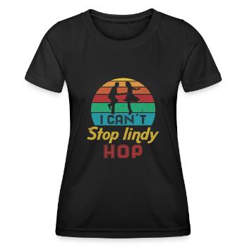 Lindy Hop Swing Tanzpaar Tänzer Swing Dance - Frauen Funktions-T-Shirt - Schwarz - Vorne - AI Model Female 172 light (172cm)