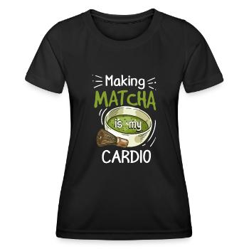 Green tea lover, Japanese - Women's Functional T-Shirt - black - Front - AI Model Female 172 light (172cm)