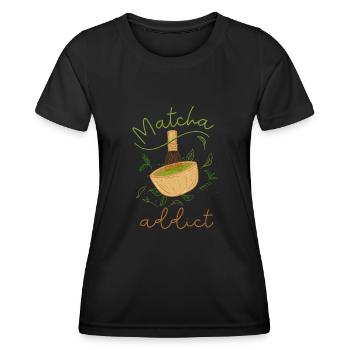Amateurs de thé vert Boisson japonaise Matcha Latte - T-shirt sport Femme - noir - Devant - AI Model Female 172 light (172cm)