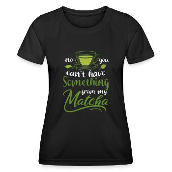 Grüntee-Liebhaber Japanischer Matcha-Latte-Drink - Frauen Funktions-T-Shirt - Schwarz - Vorne - AI Model Female 172 light (172cm)