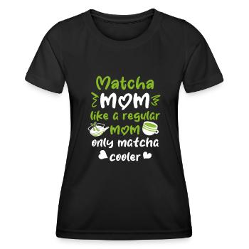 Grüntee-Liebhaber Japanischer Matcha-Latte-Drink - Frauen Funktions-T-Shirt - Schwarz - Vorne - AI Model Female 172 light (172cm)