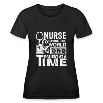 Nurse Nurse Saving The World - Women's Functional T-Shirt - black - Front - AI Model Female 172 light (172cm)
