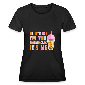 Bubble Tea Drink Perlmilch Tee Liebhaber Kawaii - Frauen Funktions-T-Shirt - Schwarz - Vorne - AI Model Female 172 light (172cm)