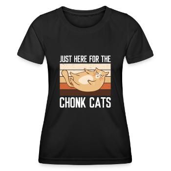 Kitty Fat Cat Lover Meme Kitten Meow - Women's Functional T-Shirt - black - Front - AI Model Female 172 light (172cm)