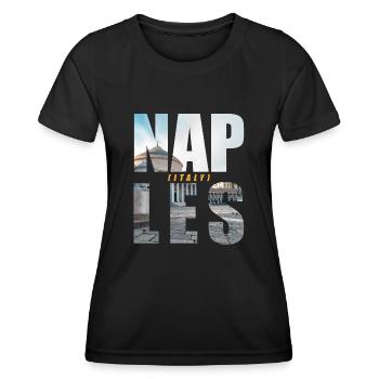 Naples Italie Souvenir - T-shirt sport Femme - noir - Devant - AI Model Female 172 light (172cm)