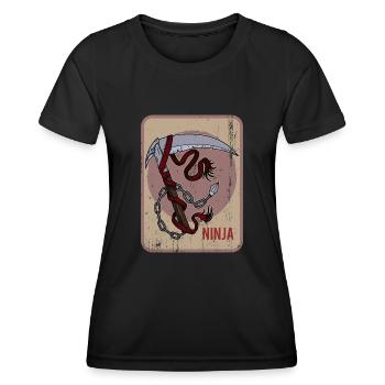 Kusarigama Training Weapon Combat Training Japon - T-shirt sport Femme - noir - Devant - AI Model Female 172 light (172cm)