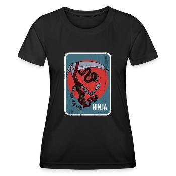Kusarigama Training Weapon Combat Training Japon - T-shirt sport Femme - noir - Devant - AI Model Female 172 light (172cm)