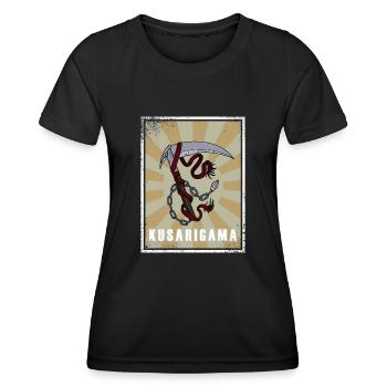 Ninja Weapon Ninjutsu Kusarigama Kenjutsu Japan - Women's Functional T-Shirt - black - Front - AI Model Female 172 light (172cm)