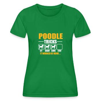 Poodle Tricks - Women's Functional T-Shirt - kelly green - Front - AI Model Female 172 dark (172cm)