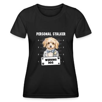 Personal Stalker Wedding Dog - Frauen Funktions-T-Shirt - Schwarz - Vorne - AI Model Female 172 light (172cm)