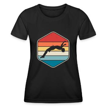 Flotteur de natation - T-shirt sport Femme - noir - Devant - AI Model Female 172 light (172cm)