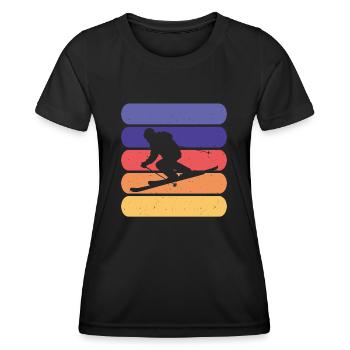 Ski Skiing Skiers - Women's Functional T-Shirt - black - Front - AI Model Female 172 light (172cm)