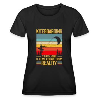 Kitesurf Kitesurfer Kiteboard Kitesurfen - Frauen Funktions-T-Shirt - Schwarz - Vorne - AI Model Female 172 light (172cm)