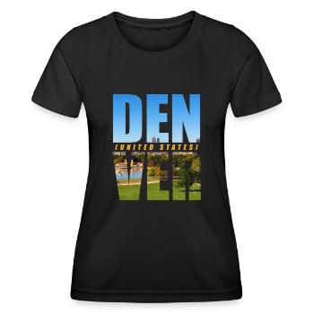 Denver USA Souvenir - Frauen Funktions-T-Shirt - Schwarz - Vorne - AI Model Female 172 light (172cm)