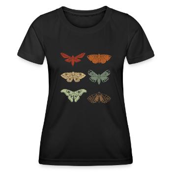 Motte Retro Vintage Motten - Frauen Funktions-T-Shirt - Schwarz - Vorne - AI Model Female 172 light (172cm)