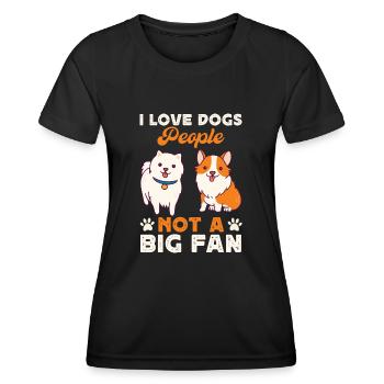Chiens Chien - T-shirt sport Femme - noir - Devant - AI Model Female 172 light (172cm)