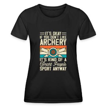 Archer de tir à l’arc - T-shirt sport Femme - noir - Devant - AI Model Female 172 light (172cm)