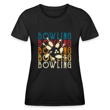 Bowling - T-shirt sport Femme - noir - Devant - AI Model Female 172 light (172cm)