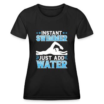 Flotteur de natation - T-shirt sport Femme - noir - Devant - AI Model Female 172 light (172cm)