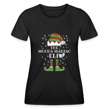 Le café Elfe Moka Maniac - T-shirt sport Femme - noir - Devant - AI Model Female 172 light (172cm)