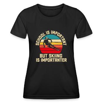 Ski Ski Skieurs - T-shirt sport Femme - noir - Devant - AI Model Female 172 light (172cm)