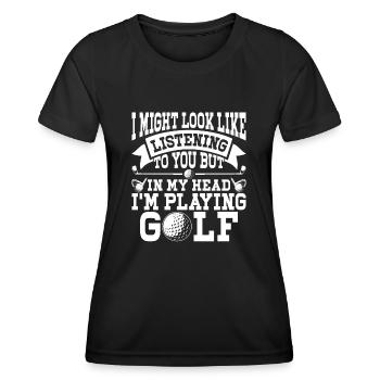 Golf Golfer - Frauen Funktions-T-Shirt - Schwarz - Vorne - AI Model Female 172 light (172cm)