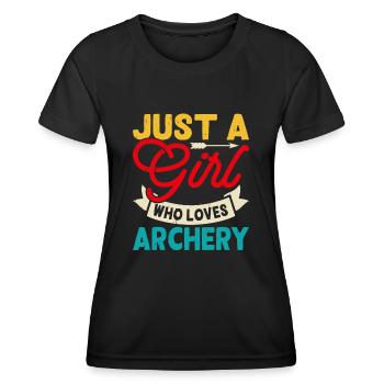 Archer de tir à l’arc - T-shirt sport Femme - noir - Devant - AI Model Female 172 light (172cm)