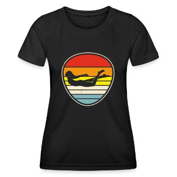 Flotteur de natation - T-shirt sport Femme - noir - Devant - AI Model Female 172 light (172cm)