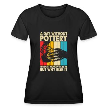 Poterie Poterie Poterie - T-shirt sport Femme - noir - Devant - AI Model Female 172 light (172cm)