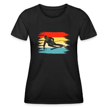 Ski Ski Skieurs - T-shirt sport Femme - noir - Devant - AI Model Female 172 light (172cm)