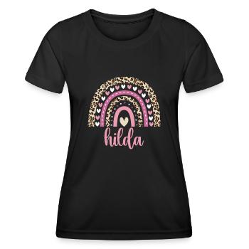 Hilda Regenbogen Name Geburtstag Hilda - Frauen Funktions-T-Shirt - Schwarz - Vorne - AI Model Female 172 light (172cm)