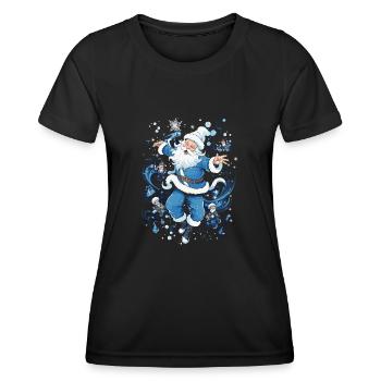 Weihnachtliche Gaudi: Betrunkener Weihnachtsmann - Frauen Funktions-T-Shirt - Schwarz - Vorne - AI Model Female 172 light (172cm)
