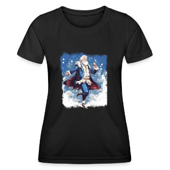 Plaisir de Noël: Père Noël ivre - T-shirt sport Femme - noir - Devant - AI Model Female 172 light (172cm)