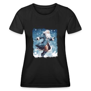 Weihnachtliche Gaudi: Betrunkener Weihnachtsmann - Frauen Funktions-T-Shirt - Schwarz - Vorne - AI Model Female 172 light (172cm)